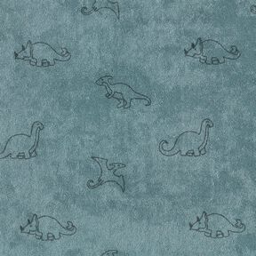Dzianina frotte dinozaury – błękit golębi, 