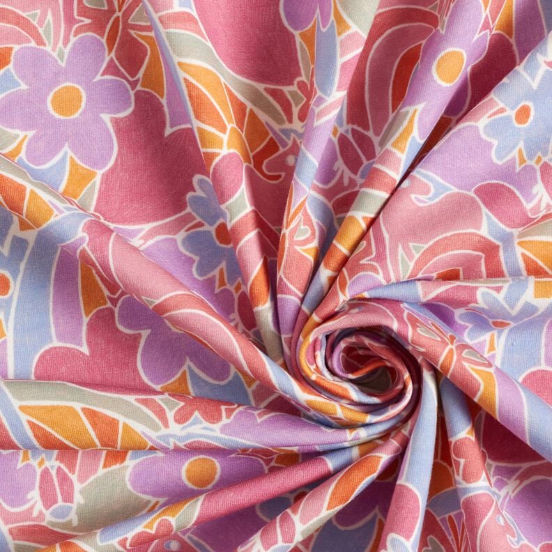 Dzianina dresowa pętelkowa French Terry cyfrowy tęczowy świat jednorożców nadruk cyfrowy | by Poppy,  image number 3