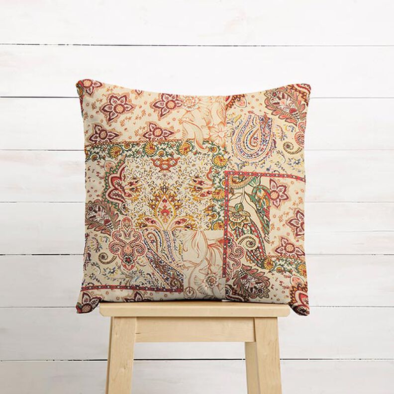 Tkanin dekoracyjna Half panama retro Paisley – beż,  image number 5