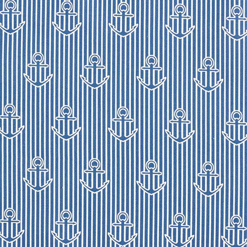 Tkanin dekoracyjna Half panama kotwice – niebieski oceaniczny/biel,  image number 1