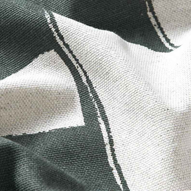 Tkanin dekoracyjna Half panama abstrakcyjne kształty – ciemna pinia/naturalny,  image number 2