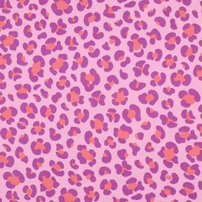 Muślin / Tkanina double crinkle kolorowa panterka | Poppy Fabrics – pastelowy fiolet/czerwona lilia, 