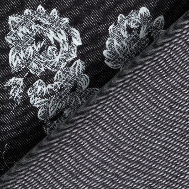 Chambray małe róże – czerń/biel,  image number 4
