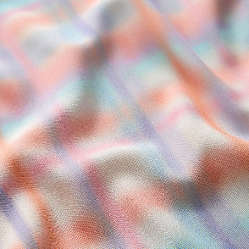 Tkanina wiskozowa w akwarelową kratę – intensywny róż,  image number 3