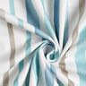 Tkanina dekoracyjna half panama w akwarelowe paski – biel/błękit,  thumbnail number 3