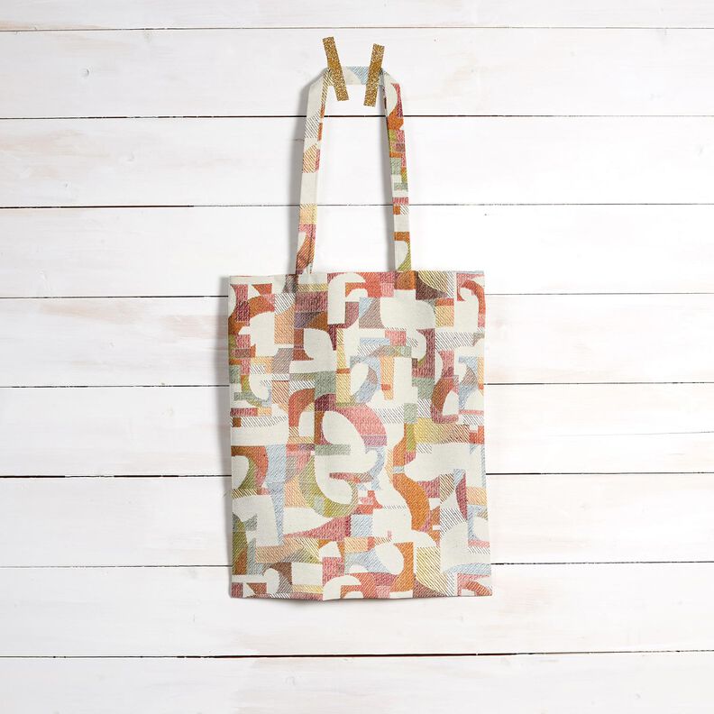 Tkanin dekoracyjna Gobelin kolorowe kształty – jasnobeżowy/jasna żółć,  image number 6