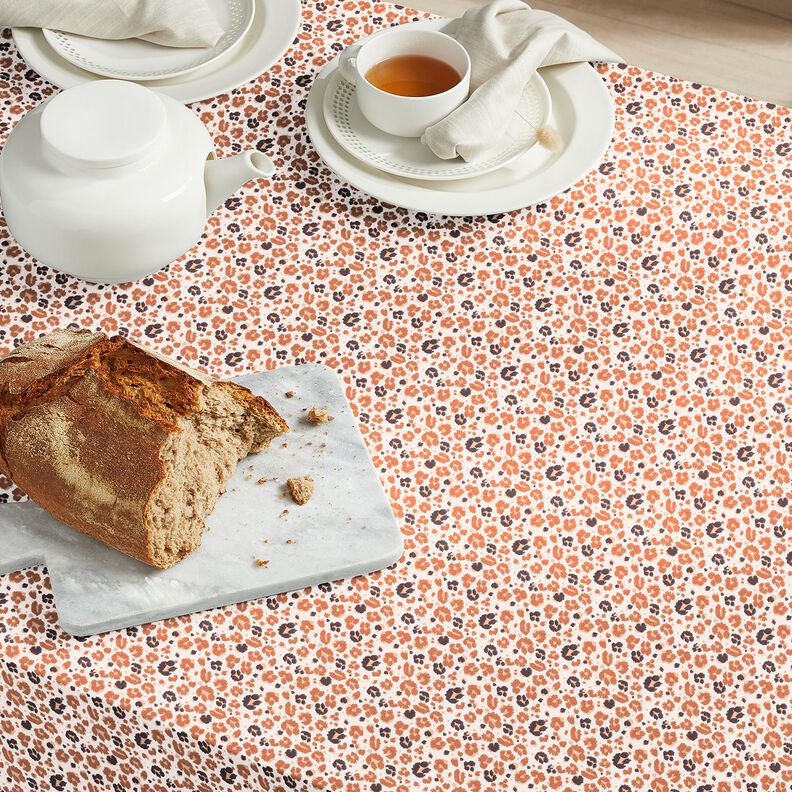 Tkanina bawełniana Kreton duże cętki lamparta – miedź/jasnobeżowy,  image number 5