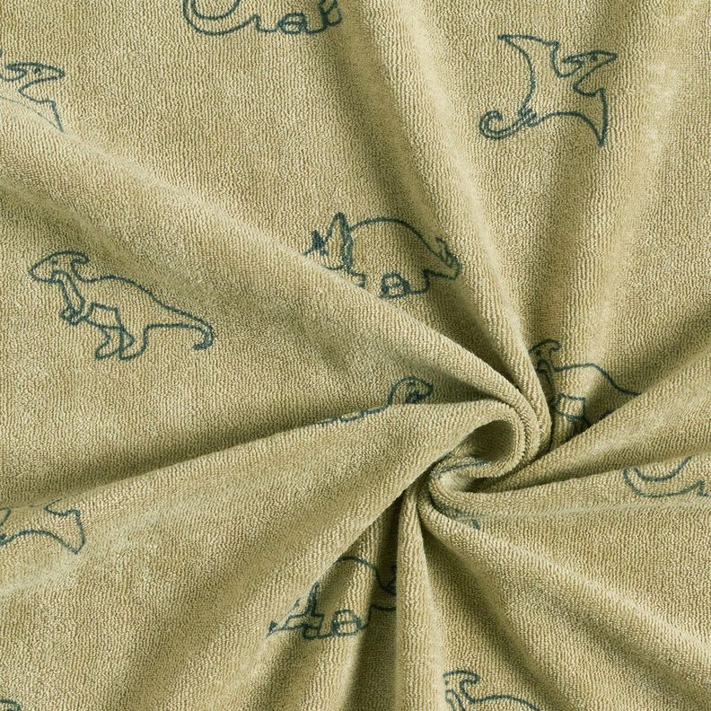 Dzianina frotte dinozaury – greige,  image number 3