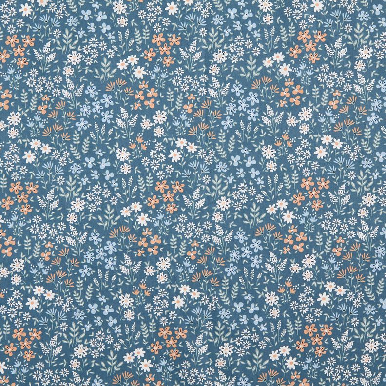 Bawełna powlekana kolorowa łąka kwietna – jasnoniebieski jeans/jasnoniebieski,  image number 1
