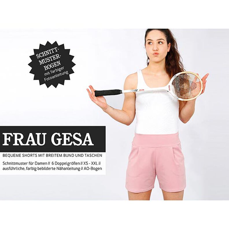 FRAU GESA – wygodne szorty z szerokim pasem, Studio Schnittreif  | XS -  XXL,  image number 1