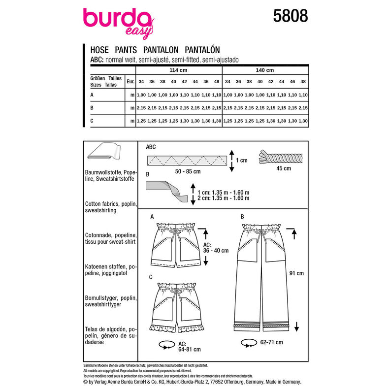 Spodnie | Burda 5808 | 34-48,  image number 12