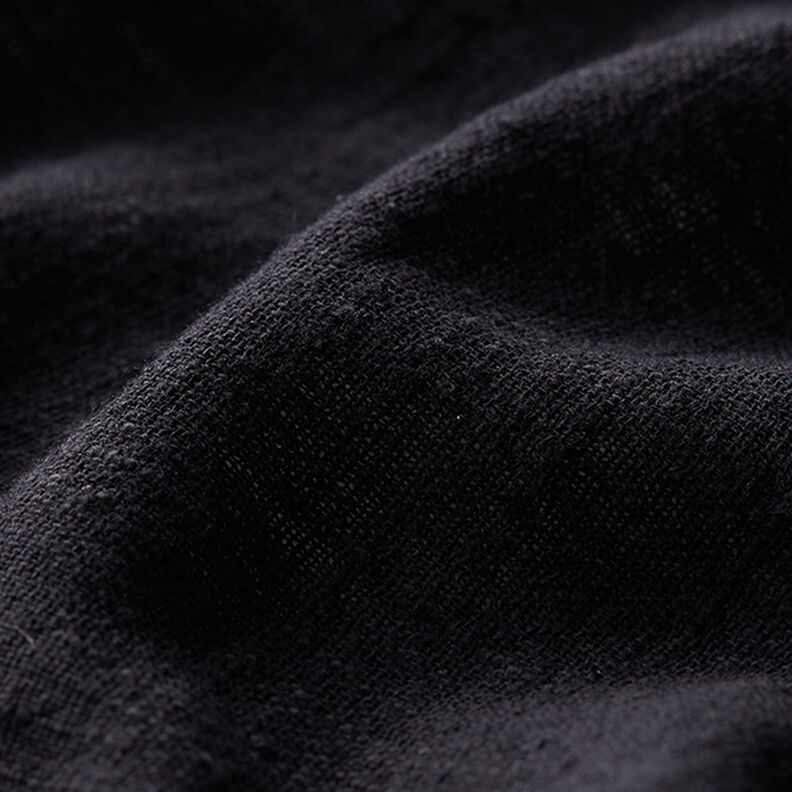 Tkanina bawełniana o wyglądzie lnu – czerń,  image number 2