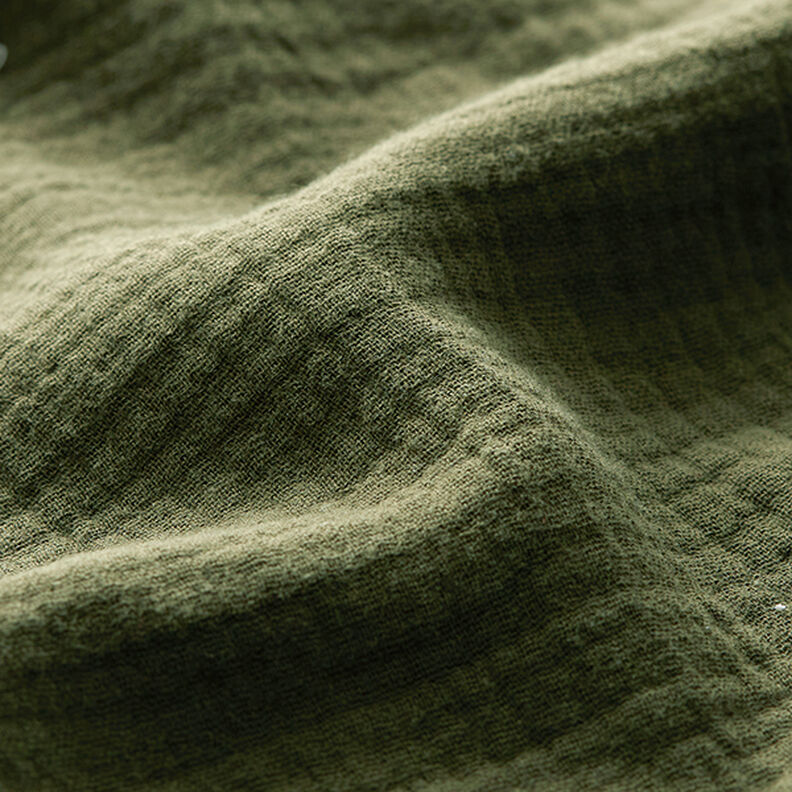 Muślin / Tkanina double crinkle – oliwka, image number 5