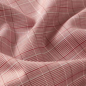 Mieszanka bawełny w kratę glencheck – biel/burgund, 