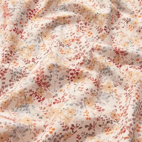 Popelina bawełniana drobne jesienne gałązki | Katia Fabrics – naturalny/czerwień karminowa, 
