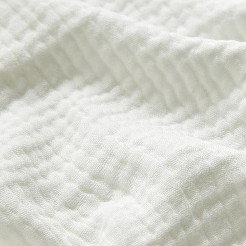GOTS Trójwarstwowy muślin bawełniany – mleczna biel,  image number 3