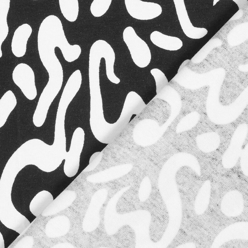 Dżersej wiskozowy z abstrakcyjnym wzorem panterki – czerń/biel,  image number 5