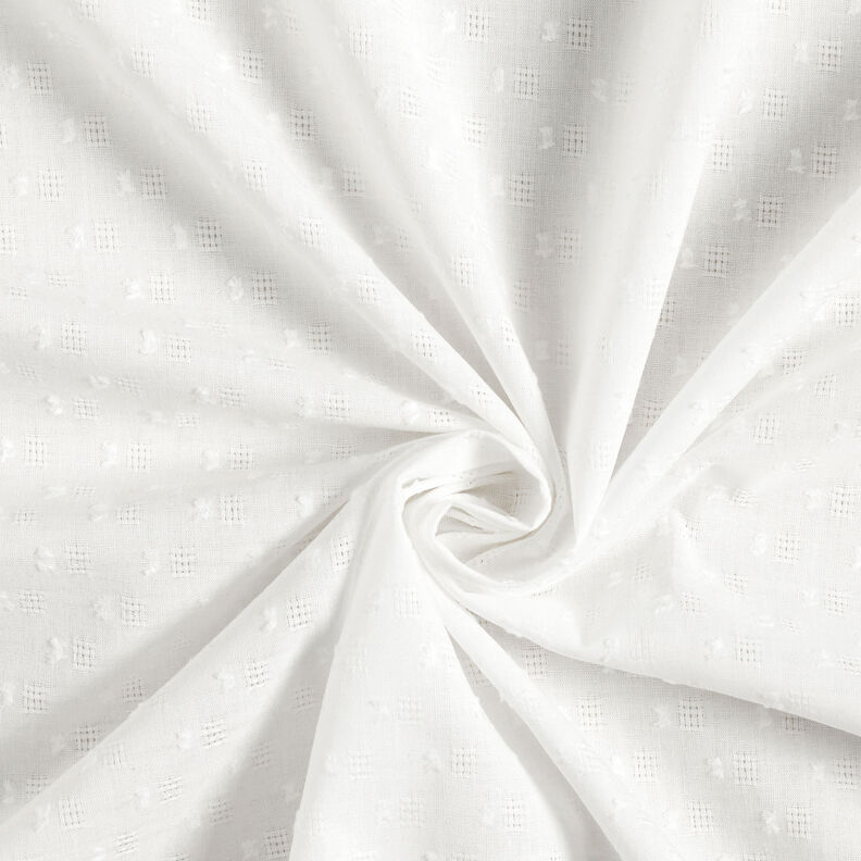 Ażurowa tkanina bawełniana dobby – biel,  image number 4