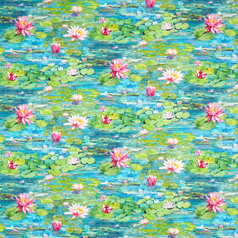 Tkanina dekoracyjna z nadrukiem cyfrowym, Monet – turkus,  image number 1