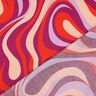Satyna bawełniana fale retro | Poppy Fabrics – purpura/pomarańcza,  thumbnail number 4