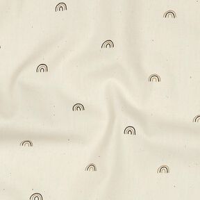 GOTS Popelina bawełniana małe tęcze | Poppy Fabrics – naturalny/brąz sarni, 