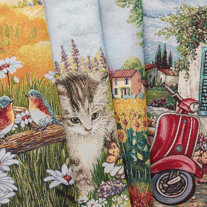 Panel dekoracyjny Gobelin Vespa – czerwień karminowa/jasnobeżowy,  image number 5