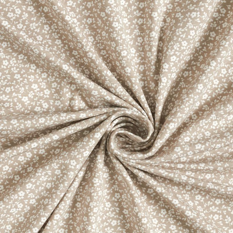 Dżersej bawełniany ze wzorem millefleur – zawilec/biel,  image number 3