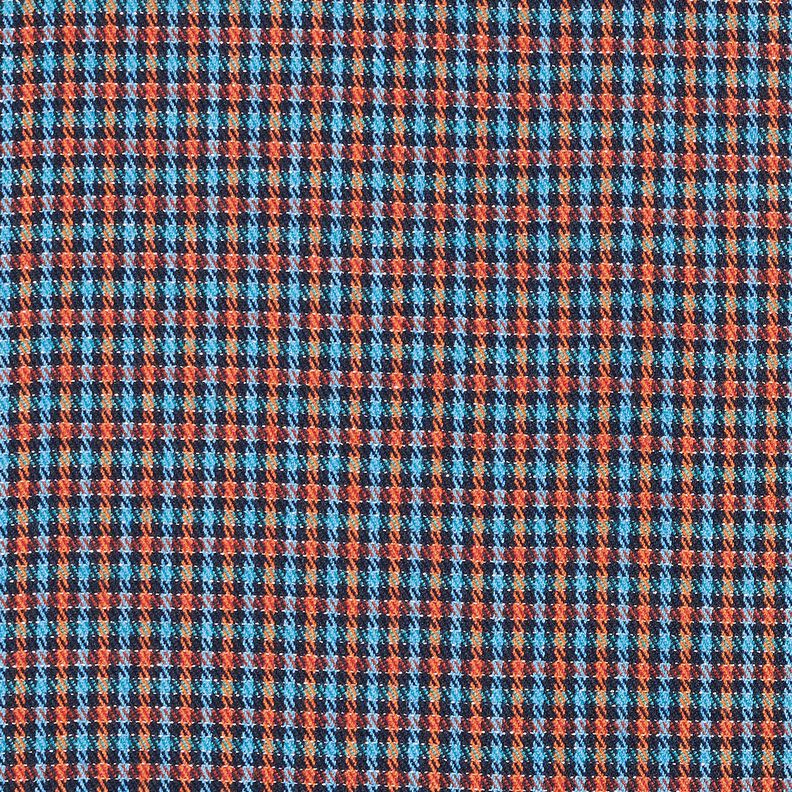 Mieszanka z wiskozą kratka z brokatem – turkus/pomarańcza,  image number 1