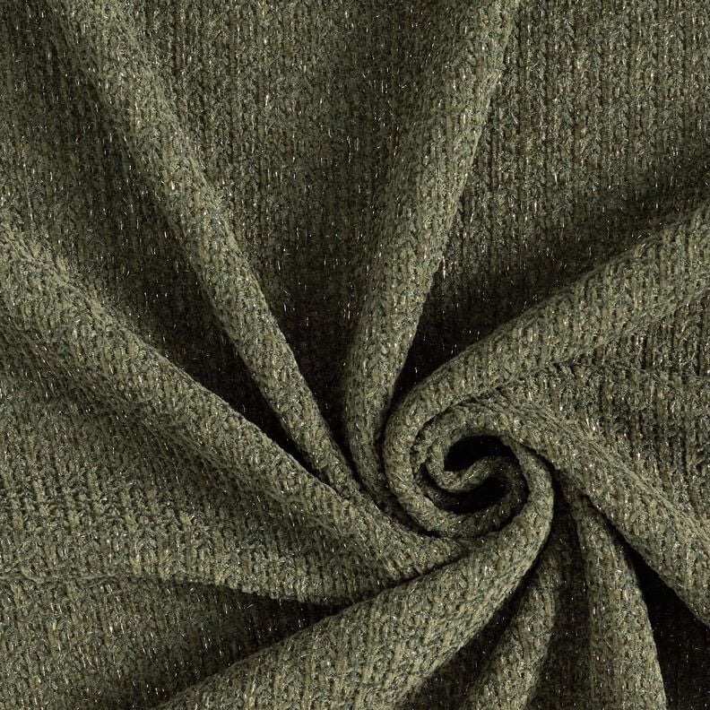 Szenila Dzianina żakardowa połysk – ciemna pinia/srebrny metaliczny,  image number 1