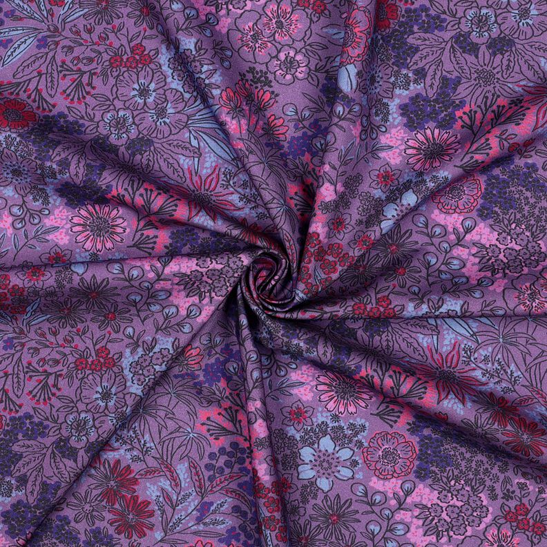 Popelina bawełniana polne kwiaty | Poppy Fabrics – lawendowy, image number 4