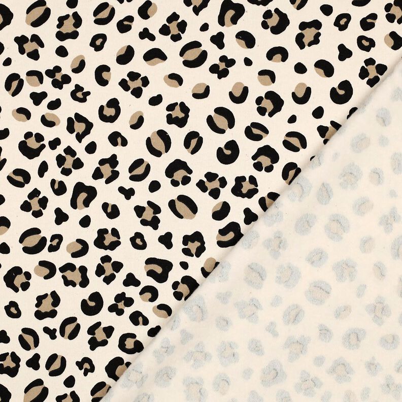 Dzianina dresowa drapana panterka | Poppy Fabrics – krem/zawilec,  image number 4