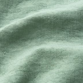 Muślin / Tkanina double crinkle Żakard kwiaty – zieleń trzcinowa, 