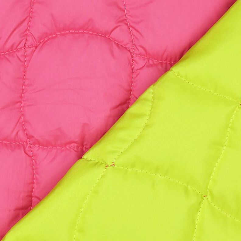 Tkanina pikowana faliste kwadraty – neonowy pink/neonowa zieleń, image number 4