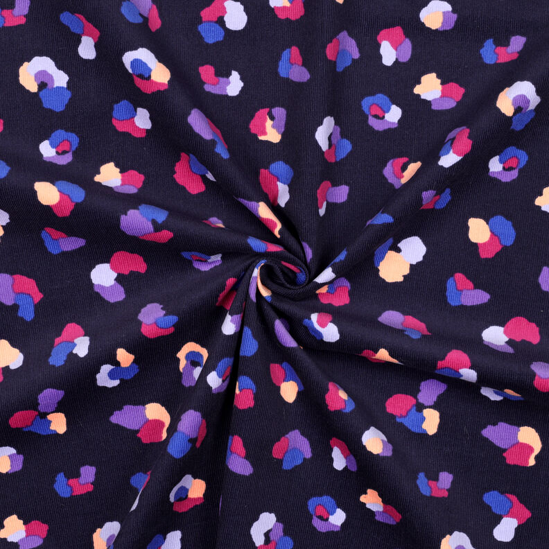 Sztruks cienki kolorowe cętki lamparta | Poppy Fabrics – granat, image number 3