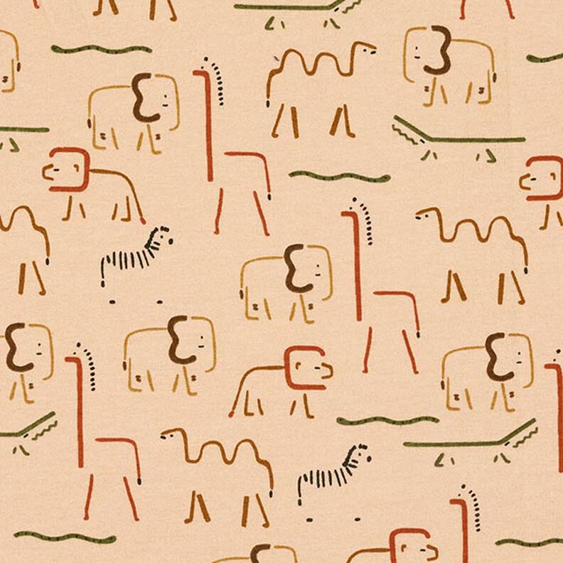 Dzianina dresowa drapana abstrakcyjne zwierzęta stepowe – nerkowiec,  image number 1