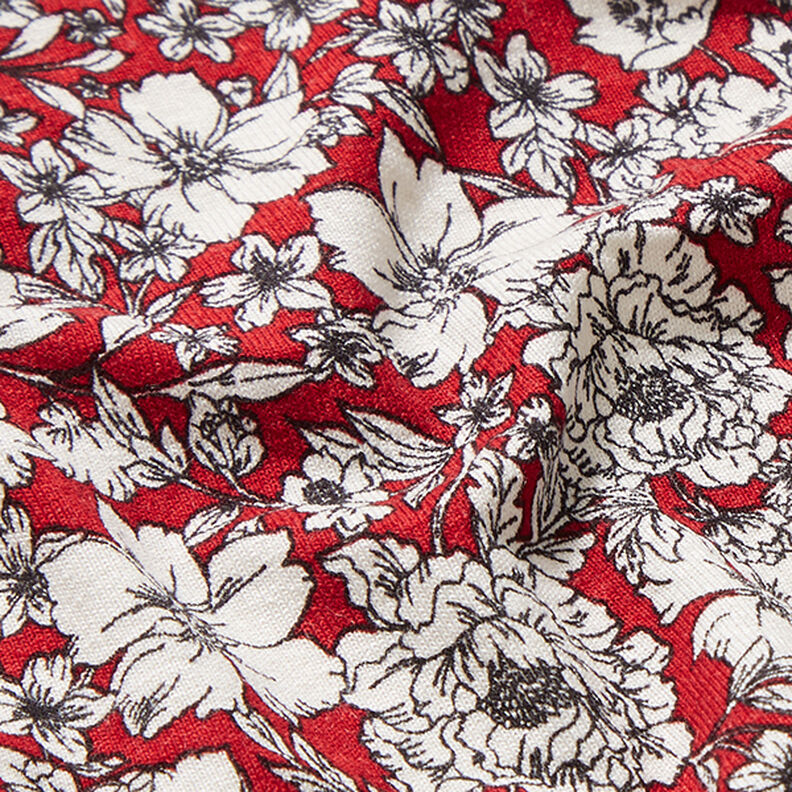 Dżersej wiskozowy, morze kwiatów – czerwień karminowa,  image number 2