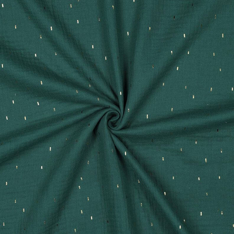 Muślin / Tkanina double crinkle prostokąt Nadruk foliowy | Poppy Fabrics – świerk srebrny/złoty,  image number 3