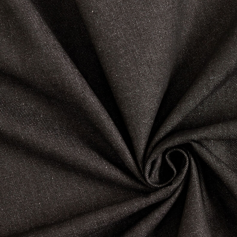Gruby denim bawełniany – czerń,  image number 1