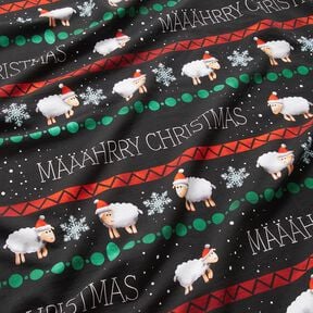 Dzianina dresowa pętelkowa French Terry Määährry Christmas | Glitzerpüppi – czerń/chili, 