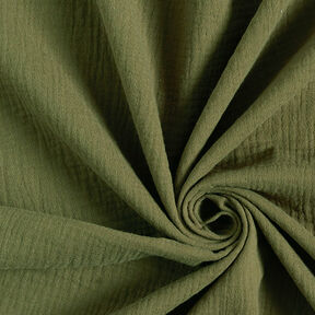 Muślin / Tkanina double crinkle – oliwka, 