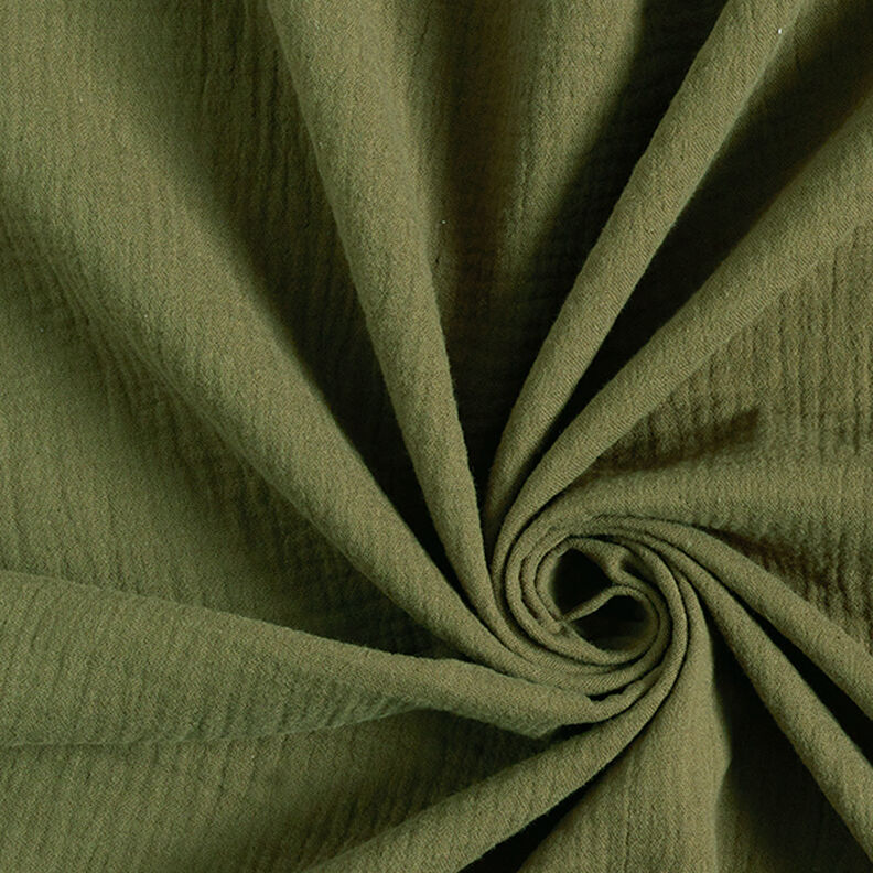 Muślin / Tkanina double crinkle – oliwka, image number 1