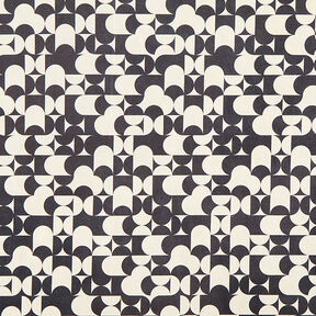 Zamsz w okrągłe figury – naturalny/ciemnogranatowy, 