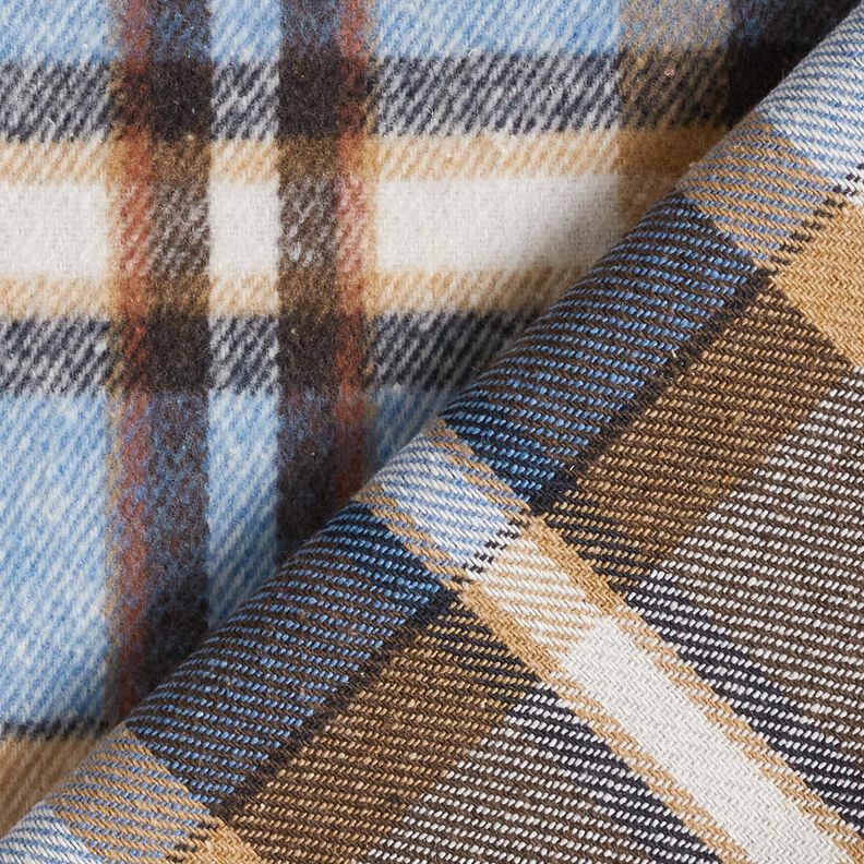 Flanela na płaszcze w kratkę | Katia Fabrics – błękit królewski/czarny brąz, image number 4