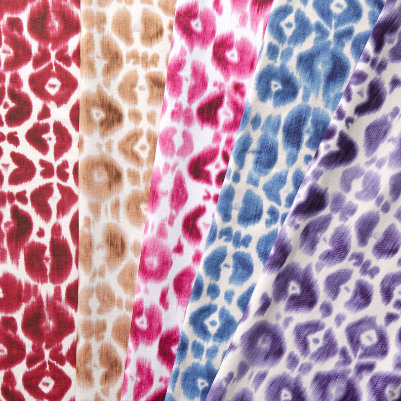 GOTS French Terry batikowa panterka | TCC x LOOKS by Wolfgang Joop – purpura/biel,  image number 7