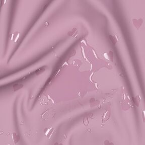Tkanina na kurtki przeciwdeszczowe serduszka | Poppy Fabrics – jasny brudny róż, 
