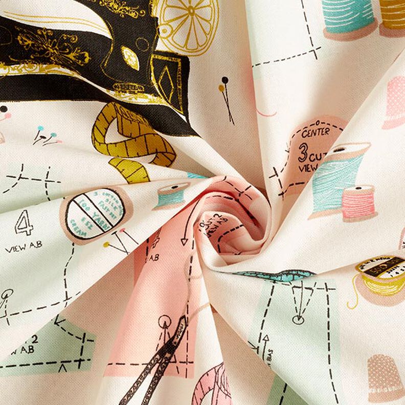 Tkanin dekoracyjna Half panama maszyna do szycia &ndash; jasnobeżowy/łosoś,  image number 4