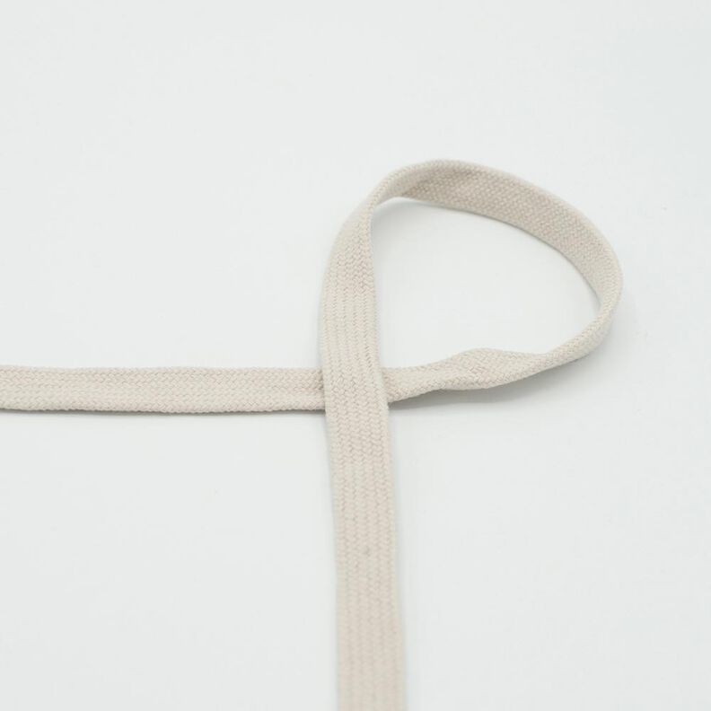 płaski sznurek Bluza z kapturem Bawełna [15 mm] – naturalny,  image number 1