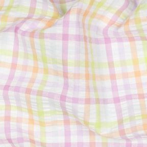 Kora Mieszanka bawełny Kolorowa kratka – biel/pastelowy fiolet, 