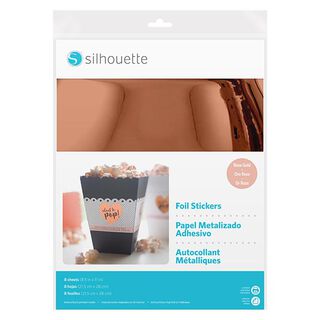 Silhouette Folia na naklejki do drukowania [21,5 x 27,9 cm|8 sztuk] – różowe złoto metaliczny, 