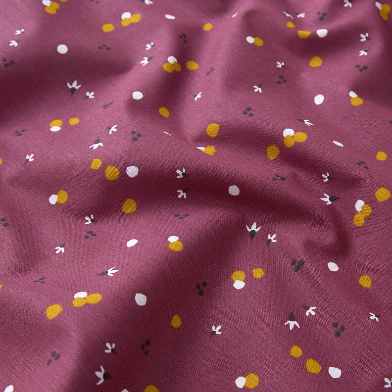 Tkanina bawełniana Kreton kolorowe kropki – merlot,  image number 2
